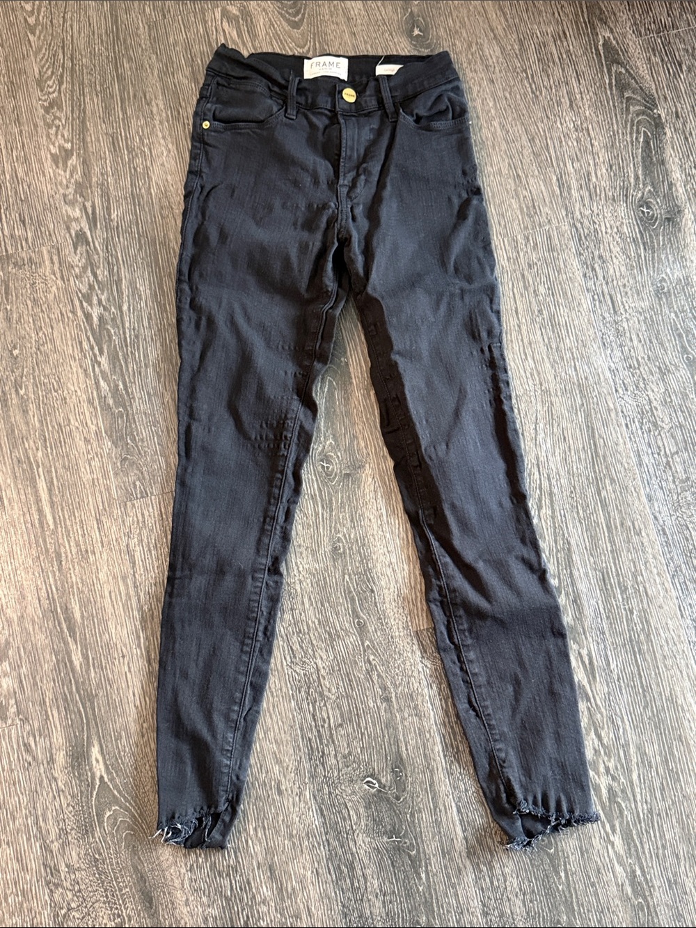 Frame Denim Black High-Rise Skinny Jeans